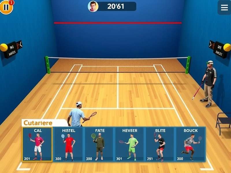 Squash Elite Of Andhra character customization screen